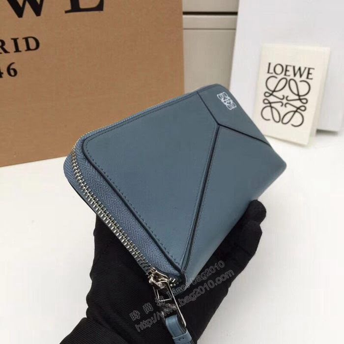 LOEWE錢包 122N89 頭層皮幾何錢包 羅意威原單長錢包  sl2056